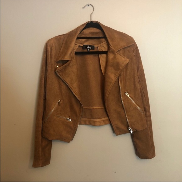 LULUS Suede with Love Tan Suede Moto Jacket - Picture 8 of 10